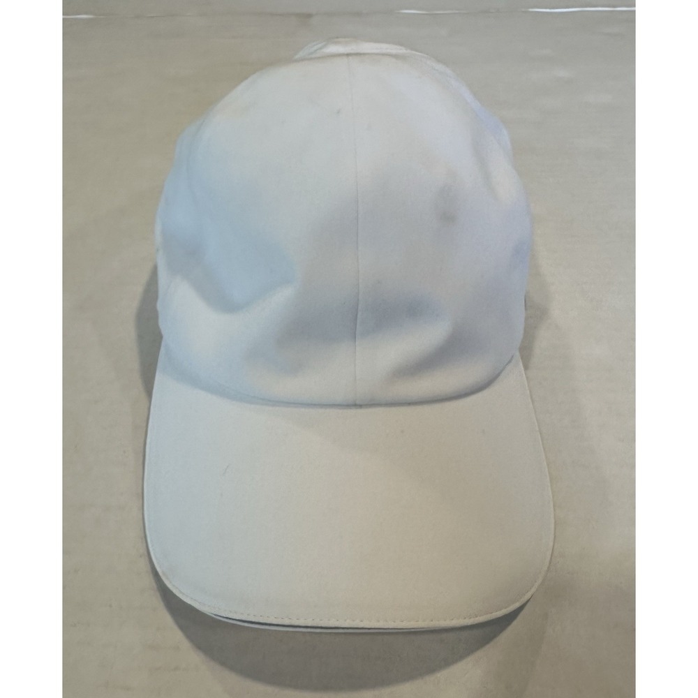 Lululemon Fast And Free Running Hat White Gray Trim Adjustable